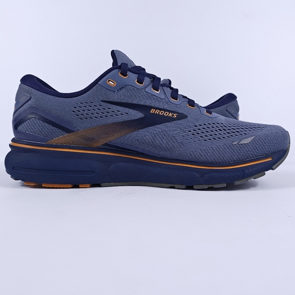 Brooks Ghost 15 Mens 10 Wide 2E Neutral Cushion Road Running Shoes Blue Orange - Picture 10 of 16